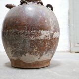 Jarre à huile chinoise ancienne en terre cuite vernissée, XVIII ème siècle