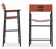 Paire de tabourets de bar avec dossier, couleur tabac et métal noir