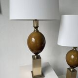 Paire de lampes de table Philippe Barbier années 70
