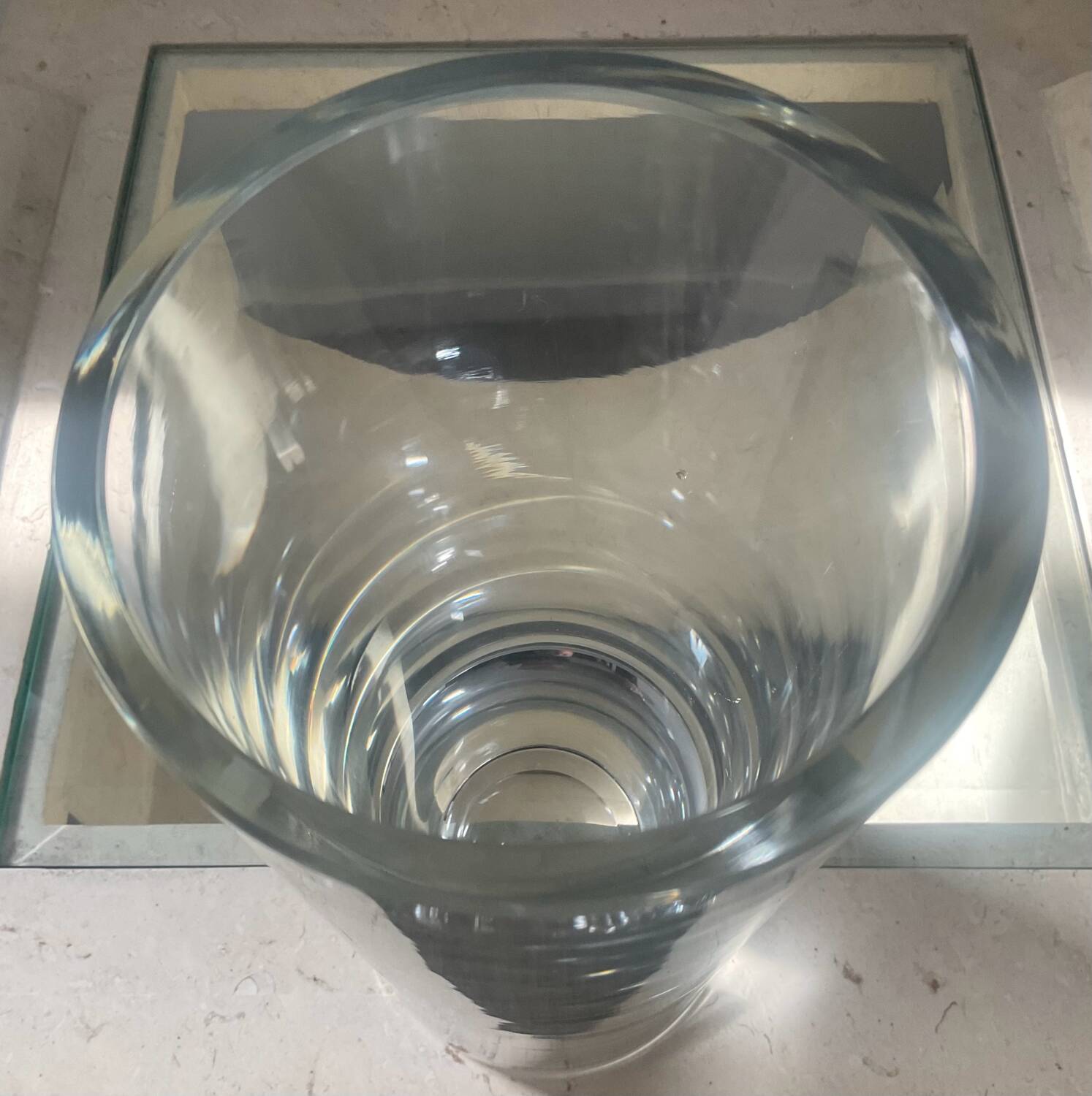 Large crystal cylinder vase - France