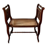 Dark wood and cane bench