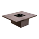 Table basse Belgo en métal brossé chromé