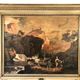 Louis XVI style trumeau in 19th century lacquered wood 196x172cm