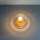 Flush glass shade with bubble texture and brass base by Hillebrand, 1960s, Germany.
