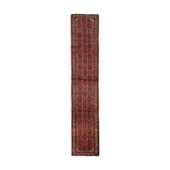 Handwoven Persian Runner Rug, Traditional Wool Vintage Rug- 73x387cm