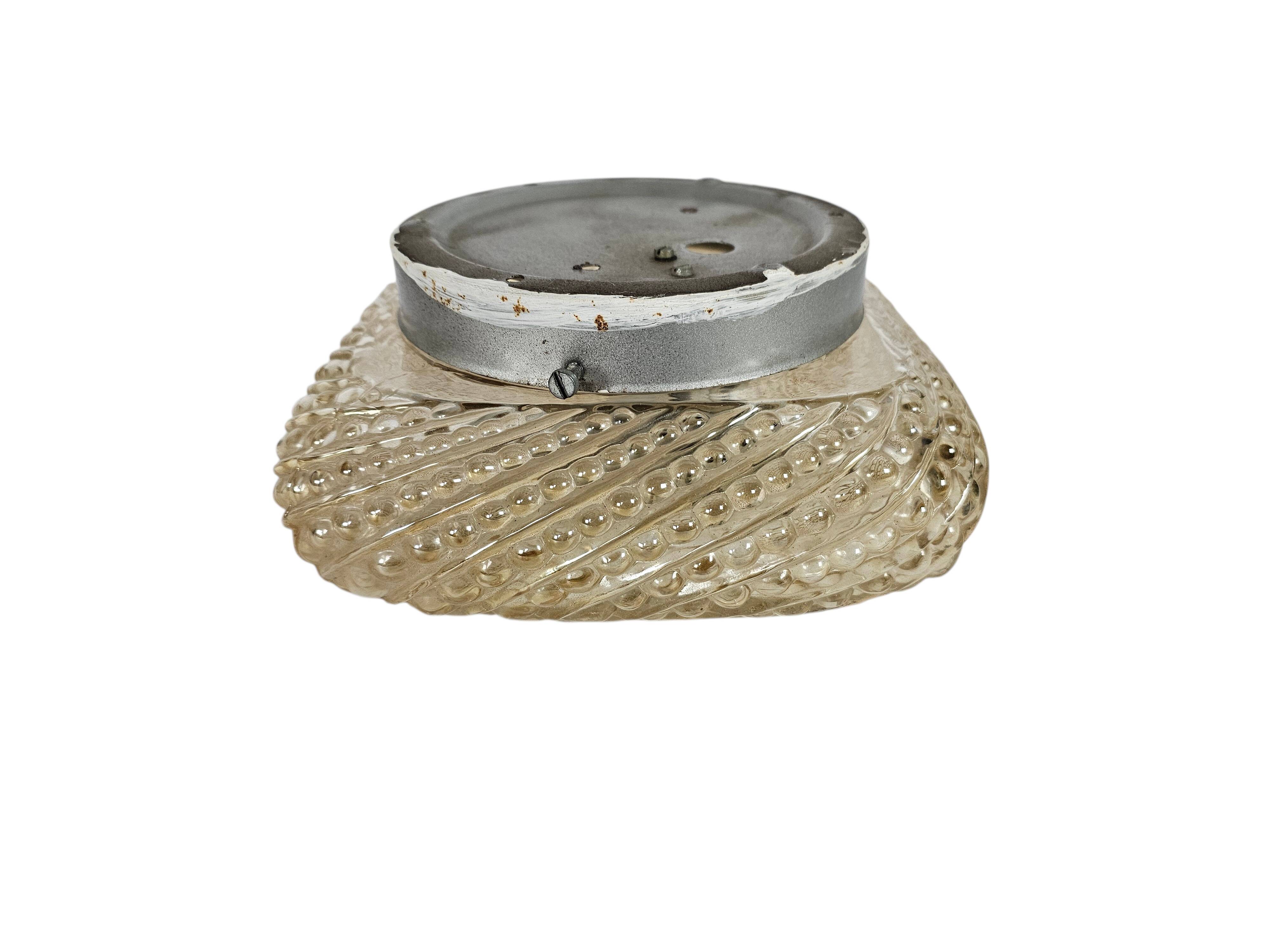 Glashutte Limburg - Tynell style - ceiling lamp - amber - 3rd quarter 20th