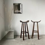 Pair of brutalist high stools