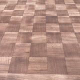 Louis XV style walnut table with a natural wood top.