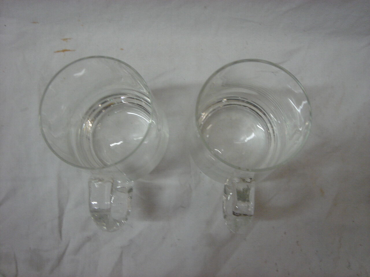 2 crystal beer mugs