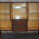 Vintage buffet display cabinet circa 1940 in flame mahogany and satinwood.