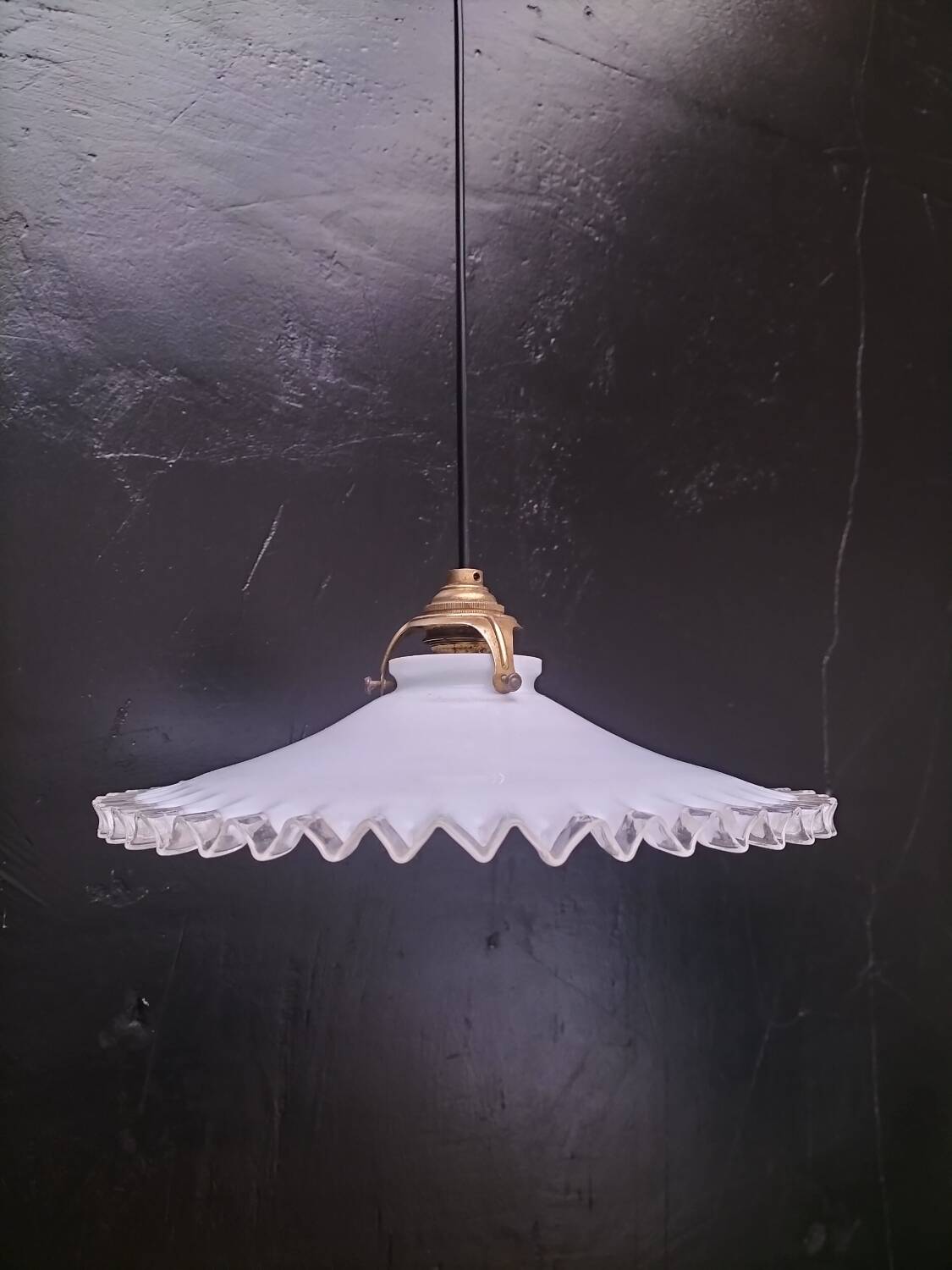 Opaline glass pendant light