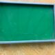 Art deco wood and glass tray, handles in Bakelite