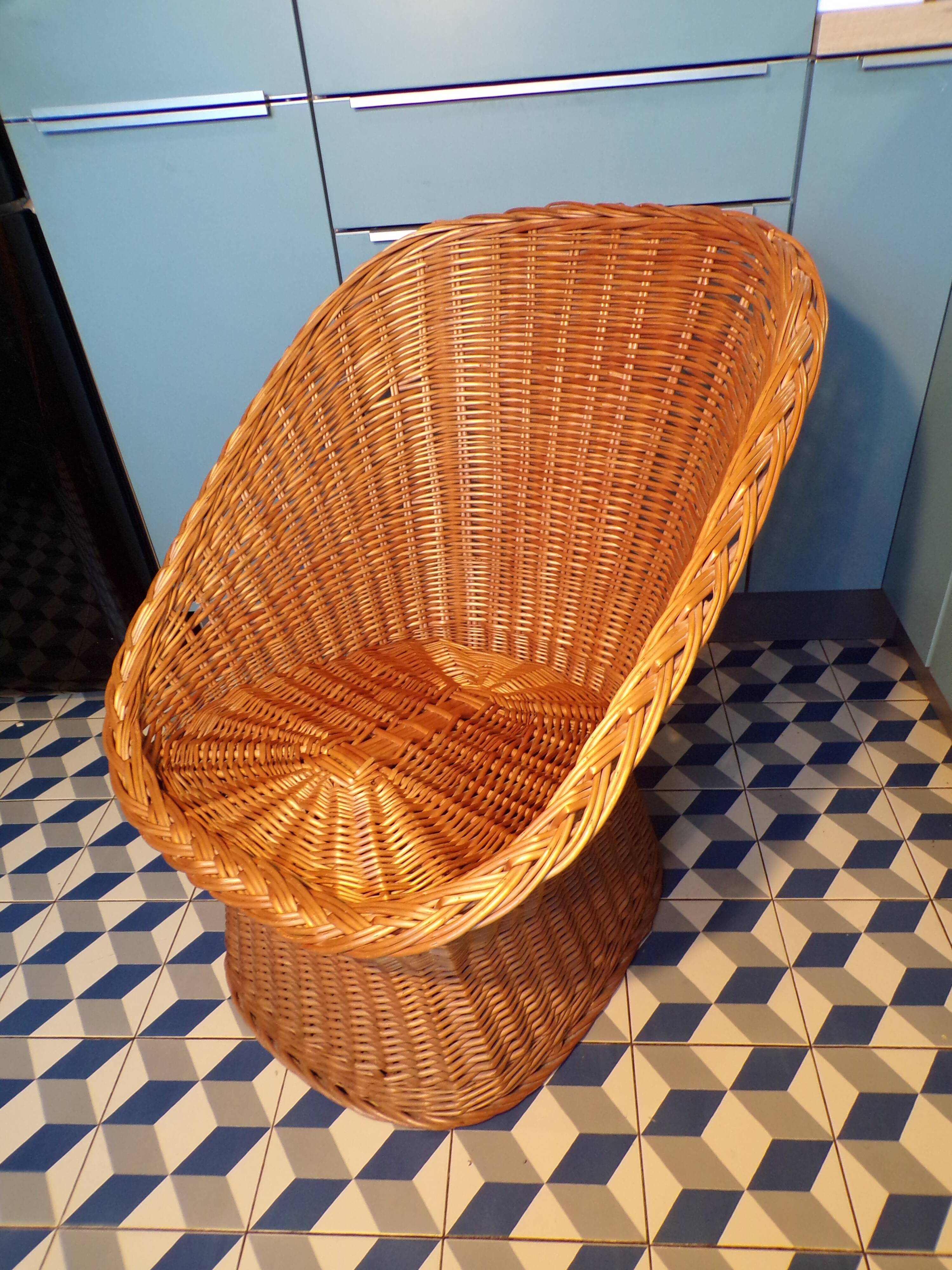 Vintage rattan armchair
