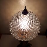 Lampe ananas verre et bronze