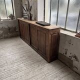 XL oak workshop sideboard with sliding doors from 1900