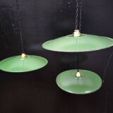 Enameled sheet metal pendant lights