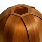 1970s Swedish pine bent veneer table lamp by GB Solbackens Svarveri