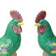 Pair of Glazed Polychrome Roosters Chinese Porcelain 34cm