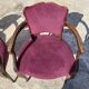 Lot de 4 fauteuils bridge 1950 en tissu mauve