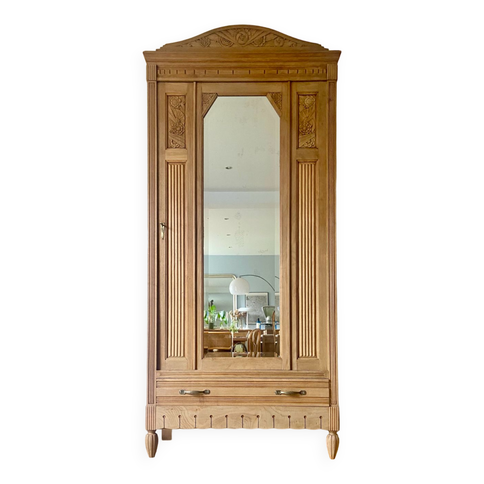 Parisian art deco cabinet 1930 in raw wood