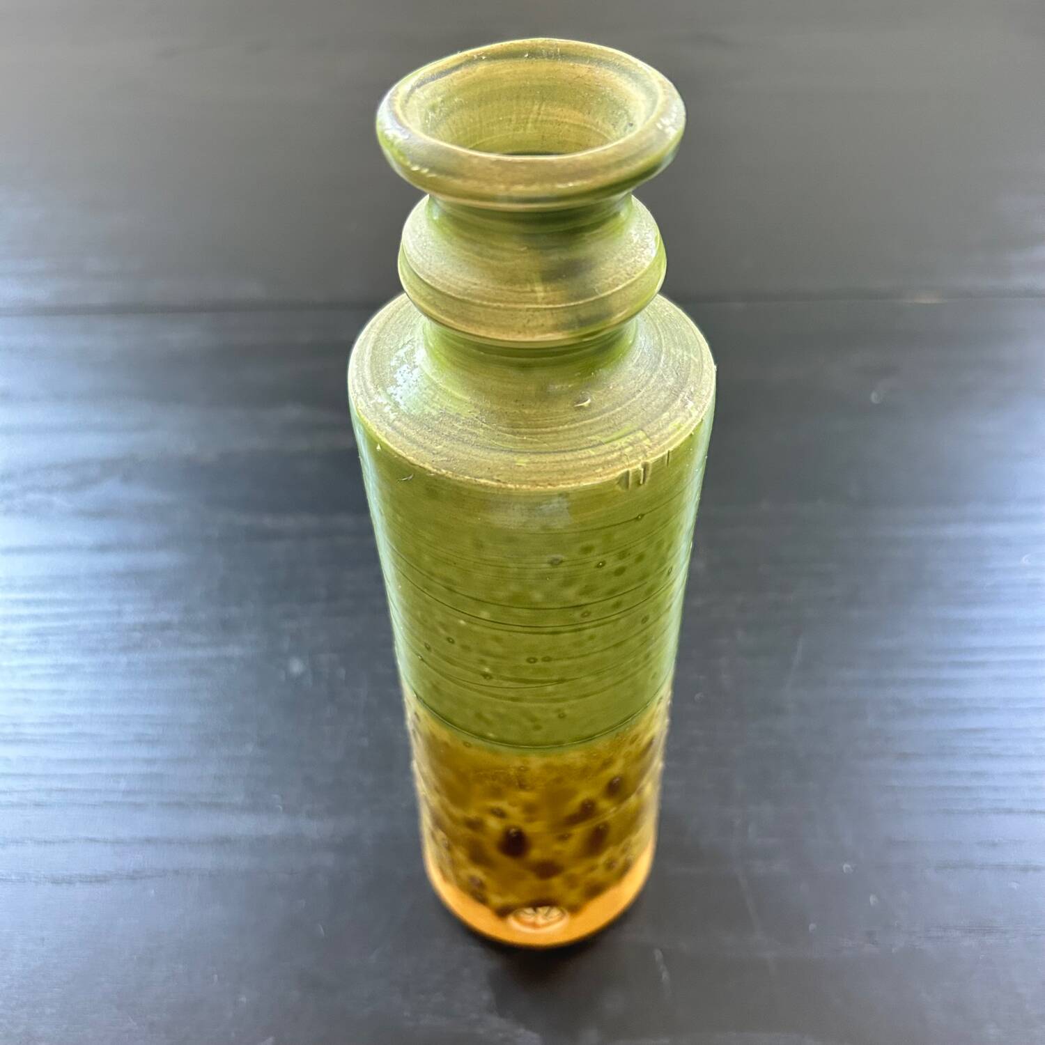 Green and yellow soliflore vase