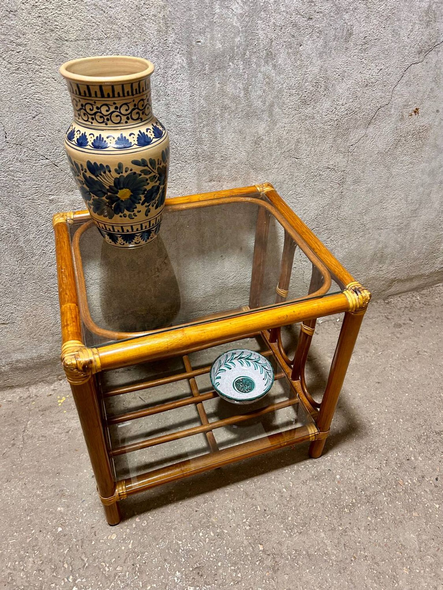 Vintage rattan coffee table