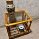 Table basse en rotin vintage