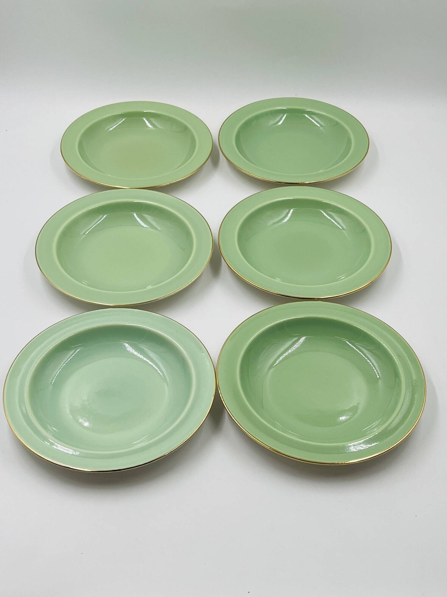Set of 6 Keralux Boch deep plates