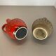 Set of 2 multi-color fat lava op art pottery vase made bay ceramics, germany
