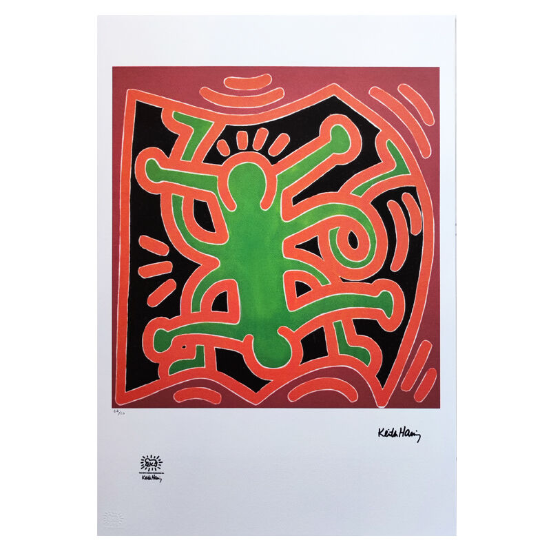 1990s Original Gorgeous Keith Haring Limited Edition Lithograph