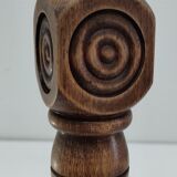 Solid wood lamp decorated with vintage hollow circles