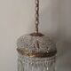 Brass hot air balloon pendant light with crystal drops