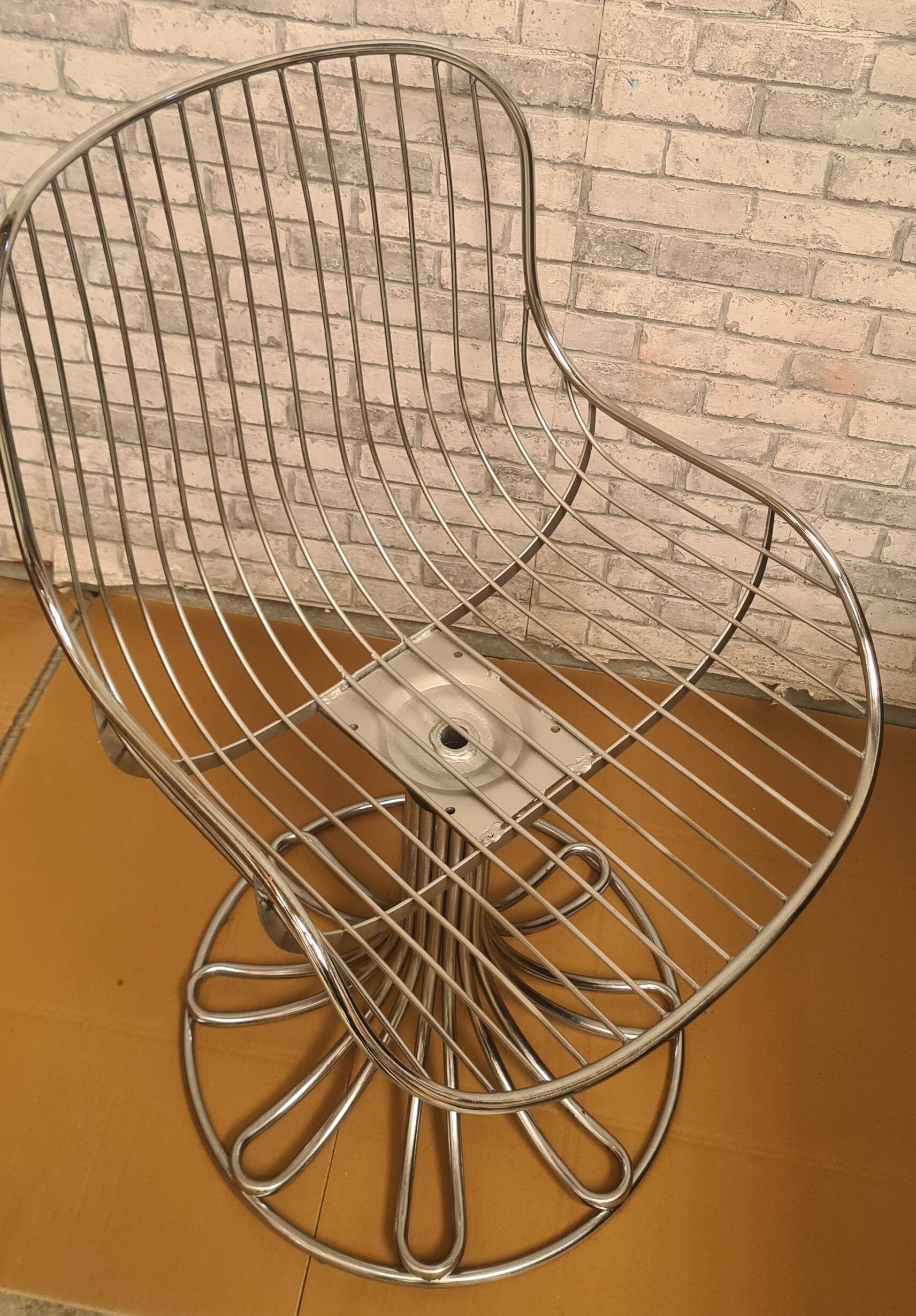 Metal chair by Gastone Rinaldi 1960 cushion piet mondrian very good and