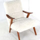 Armchair cream white doodle 'Almere' - unique upholstery - vintage design
