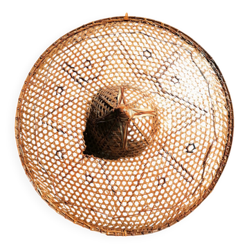 chapeau asiatique XXL en cannage tressé