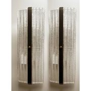 Contemporary Rectangular Diamond-Motif Murano Glass Sconces — Set of Four