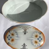 Bonbonnière porcelaine ovale décorée