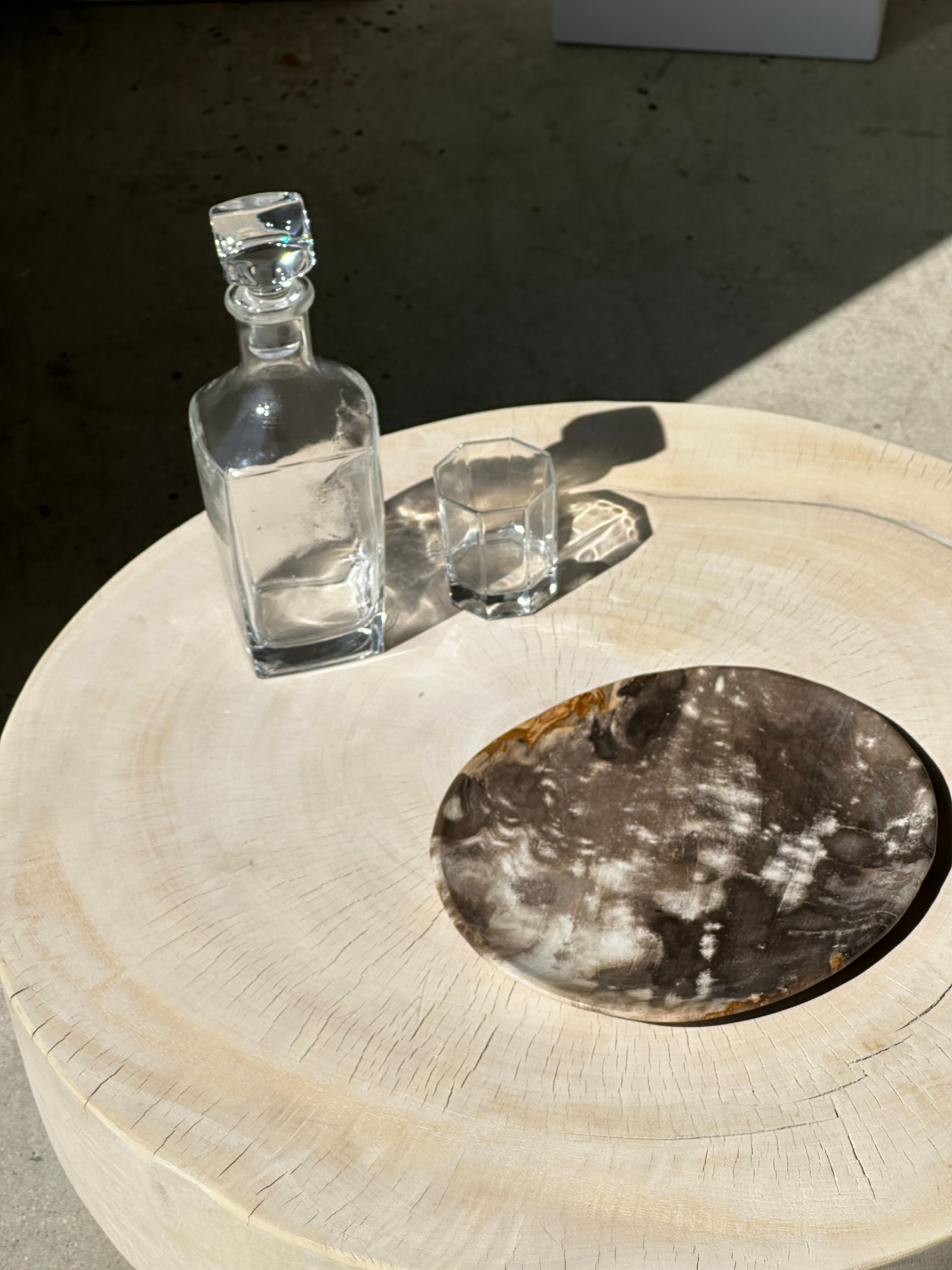 Dish in petrified wood