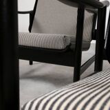 2x wooden Scandinavian arm chairs