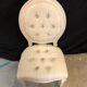 Louis xvi medallion style chairs patinated wood & beige updaped fabric