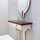 Postmodern Ivory Lacquered Walnut Wall Mirror and Console Table, Italy
