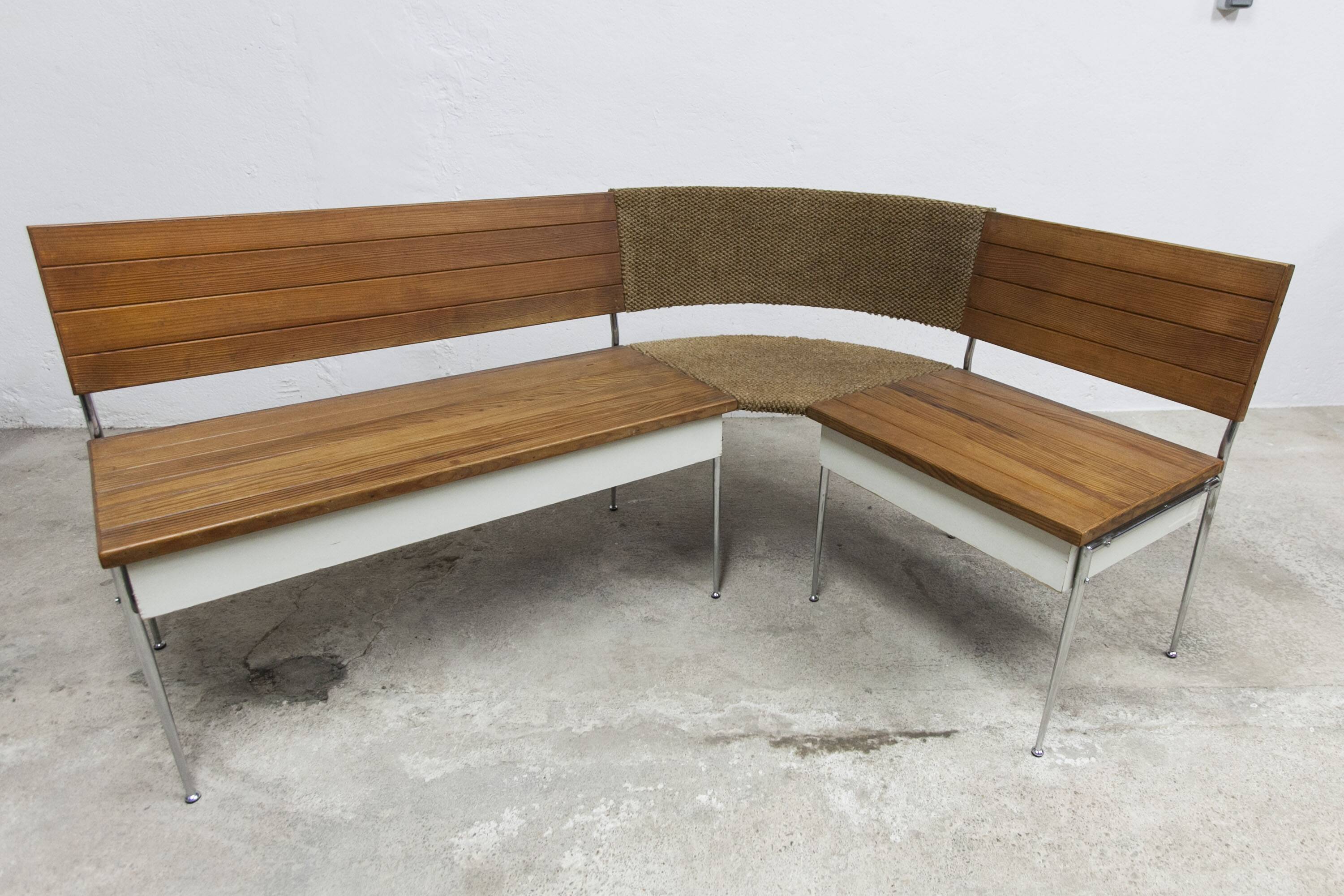 1970 wooden kitchen corner bench set
