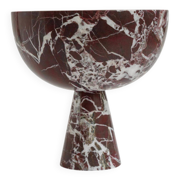XL Rosso Levanto marble pedestal bowl