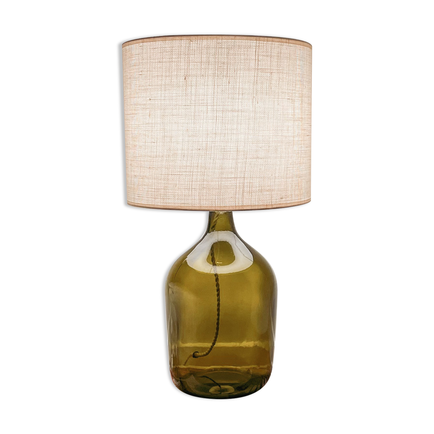 Demijohn linen lamp