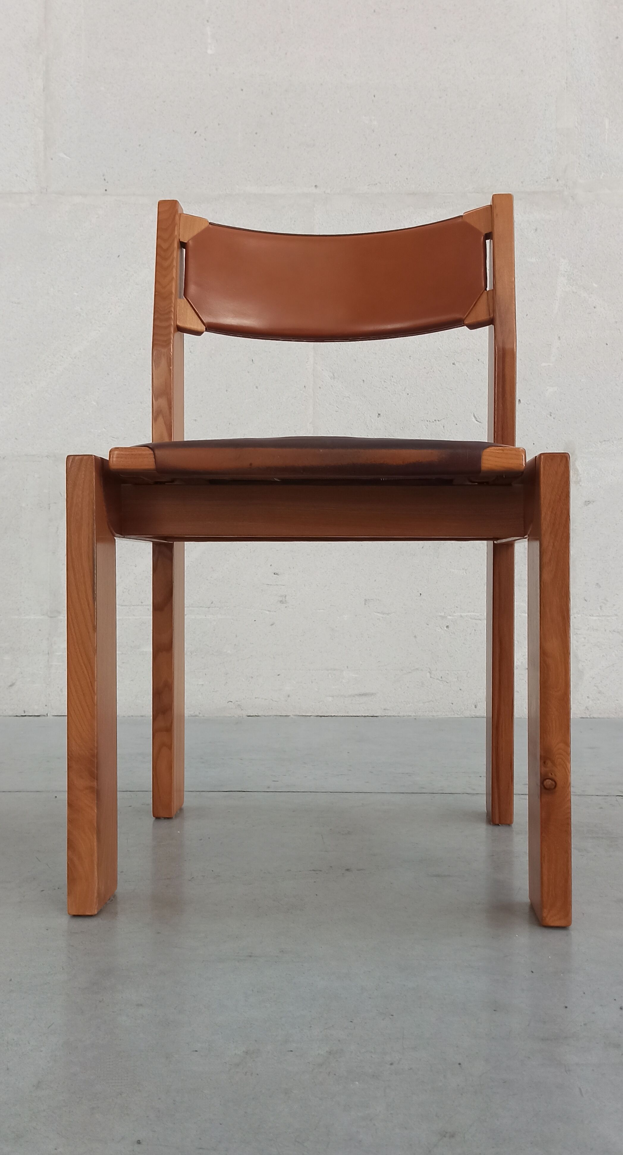 Elm and leather chairs, 80