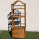 Vintage 1960s Rattan Bamboo Bookcase Shelf Buffet