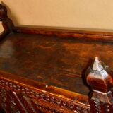 Coffre de mariage Afghan XIXé meuble d'art populaire bois sculpté