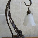 Art Nouveau wrought iron lamp