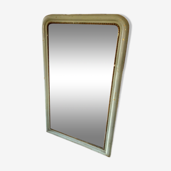 Miroir ancien de style Louis Philippe. Jolie patine gris vert