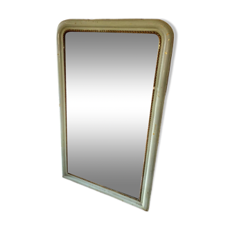 Miroir ancien de style Louis Philippe. Jolie patine gris vert